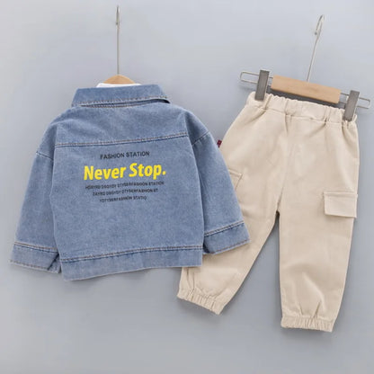 Autumn Fashion Baby Clothes Set Children Boys Jacket T-Shirt Pants 3Pcs/Set Kids Girl Clothing Toddler Costume Infant Tracksuits