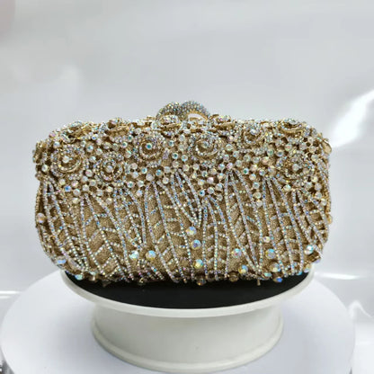 New Rhinestone Clutch Purse Women Elegant Wedding Party Bride Bag Prom Evening Handbag Sparkly Crystal Diamond Birthday Gift