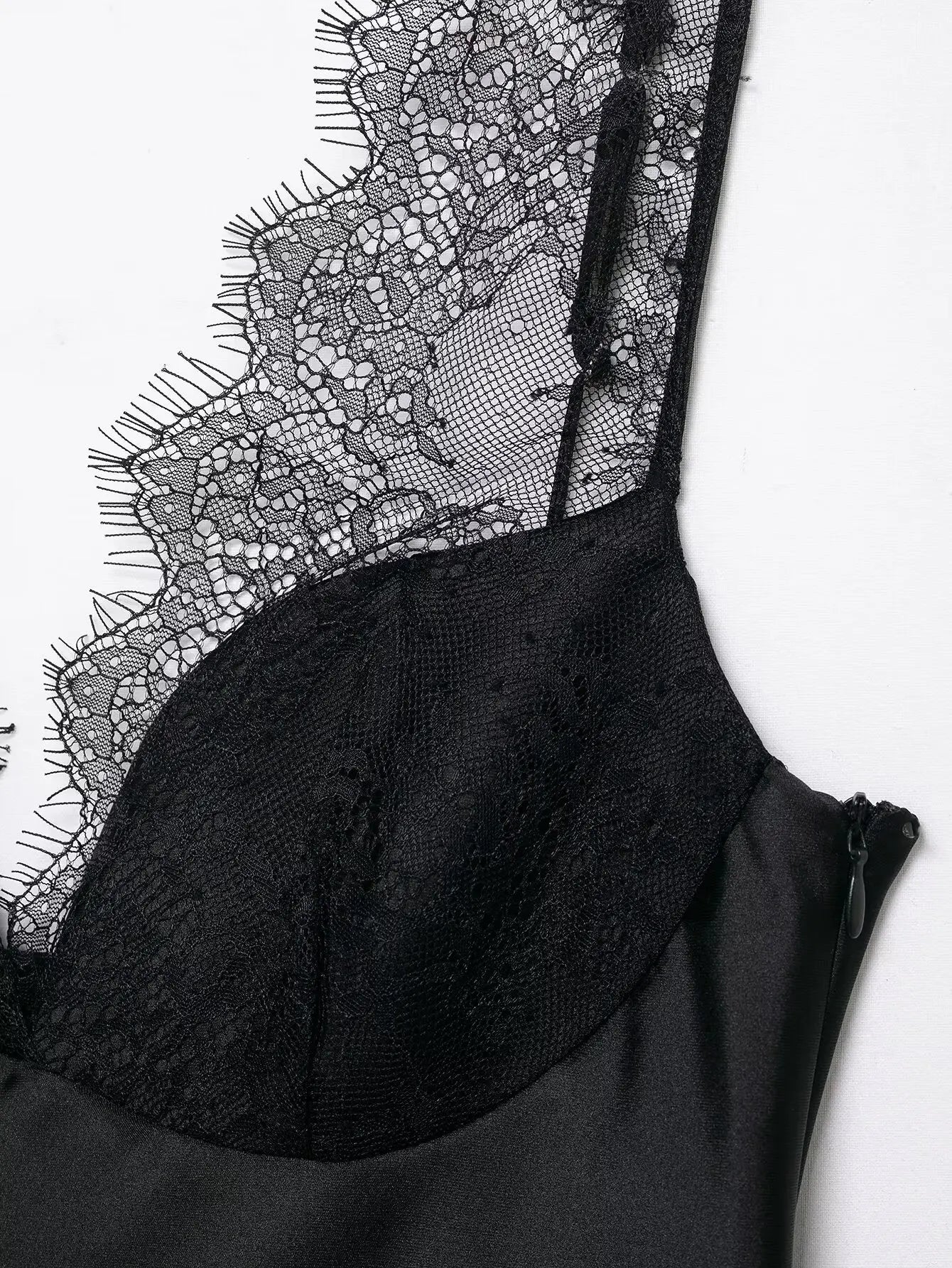 Elegant Women Lace Splice Sexy Satin Sling Tops 2026 Spring Summer Fashion Female V-Neck Backless Slimming Underwear Vest