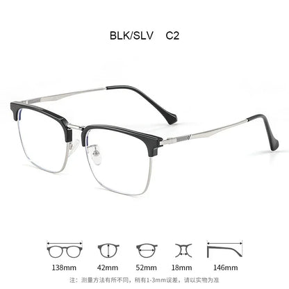 Men's Classic Business Eyeglasses Frames Anti-Blue Light Reading Glasses Myopia Hyperopia Customizable Prescription KE001
