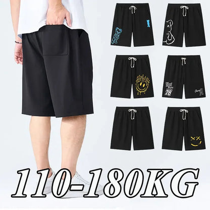 Men's Casual Shorts Plus Size 110-180kg Loose-fit Summer Trendy Sports Short Pants Mid-waist Running Workout Male Clothing 1-7xl