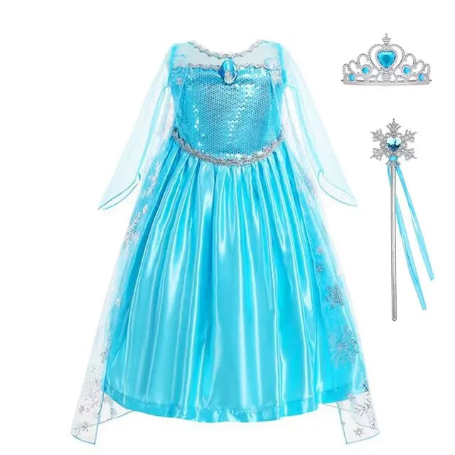 Elsa Dress for Girls Birthday Kids Halloween Carnival Easter Party Dress Up Girls Anna Costume
