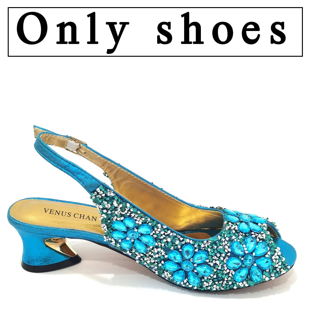 Summer Sandals for Party and Weddings Peep-Toe Bridal Shoes Women 2023 Comfortable Shoes and Bag Set for Lady