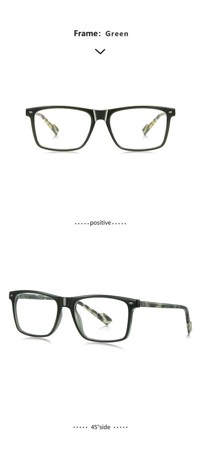 New Fashionable Geometric Square Frame Minimalist Design Men's Anti-Blue Light Glasses Customizable Prescription LS218