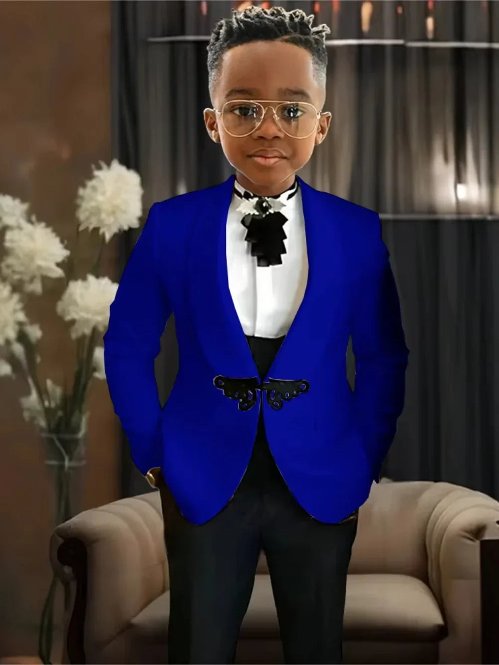 Chic Boys Slim Fit Suits 3 Pieces Piano Performance Wear Premium Handsome Kids Suit Set Wedding Party Wear 2-20 Tuxedo