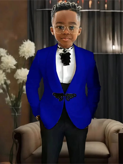 Chic Boys Slim Fit Suits 3 Pieces Piano Performance Wear Premium Handsome Kids Suit Set Wedding Party Wear 2-20 Tuxedo