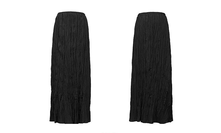 Pleated Women's Skirt 2026 Summer New Elastic Waist Flowy A-Line Midi Skirt Casual Versatile Women's Clothing 12622123