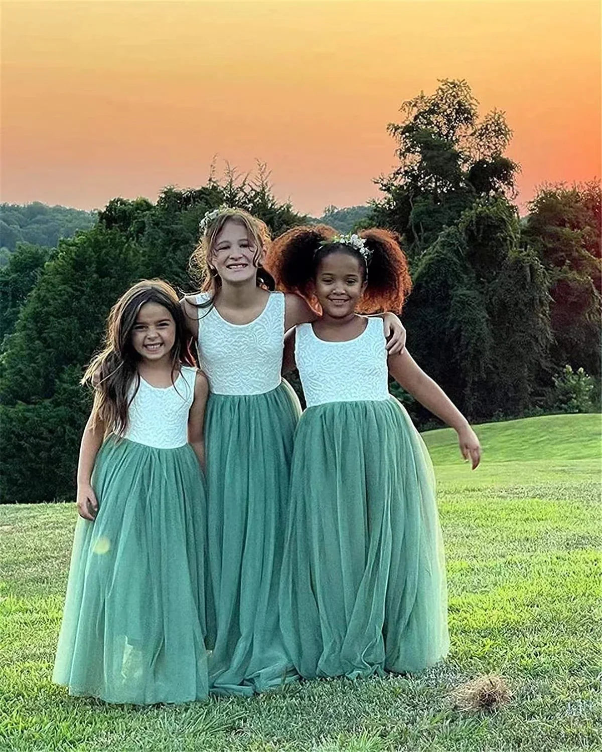 Flower Girl Dress Baby Kids Summer Princess Party Lace Wedding Birthday Dresses Children Clothing 2 4  6 8 10 12 14