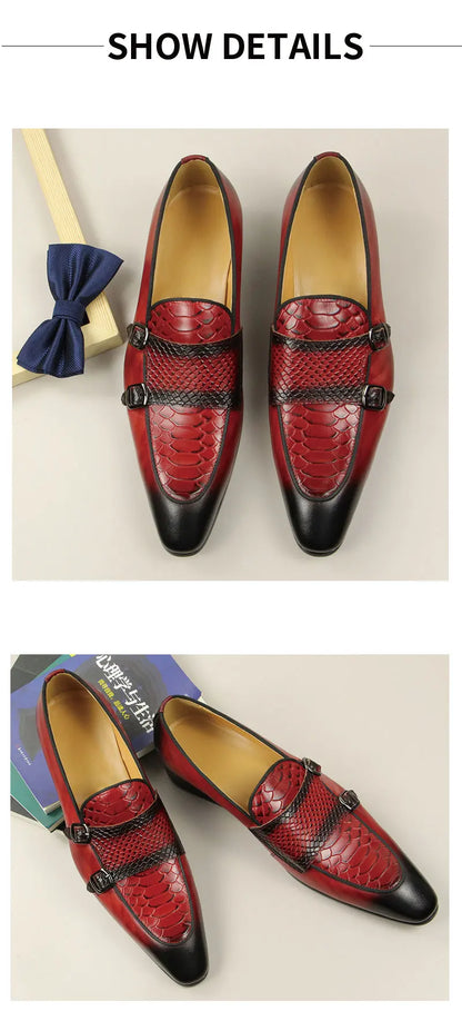 New Summer Pointed Toe Crocodile Print Loafers Leather Shoes for Men's Classic Casual Fashion Wedding Luxury Leather Shoes Gift