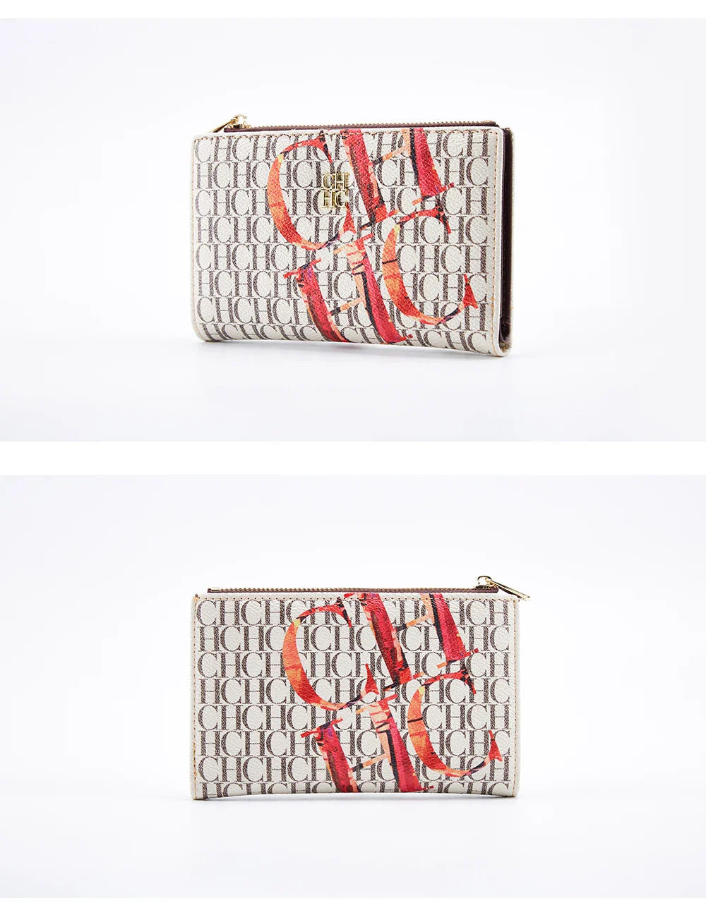 Women's Wallet CHCH Fashion Letter Cartoon Pattern Classic Retro Long Storage Wallet PVC Material Bag