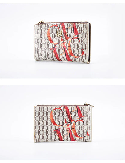 Women's Wallet CHCH Fashion Letter Cartoon Pattern Classic Retro Long Storage Wallet PVC Material Bag