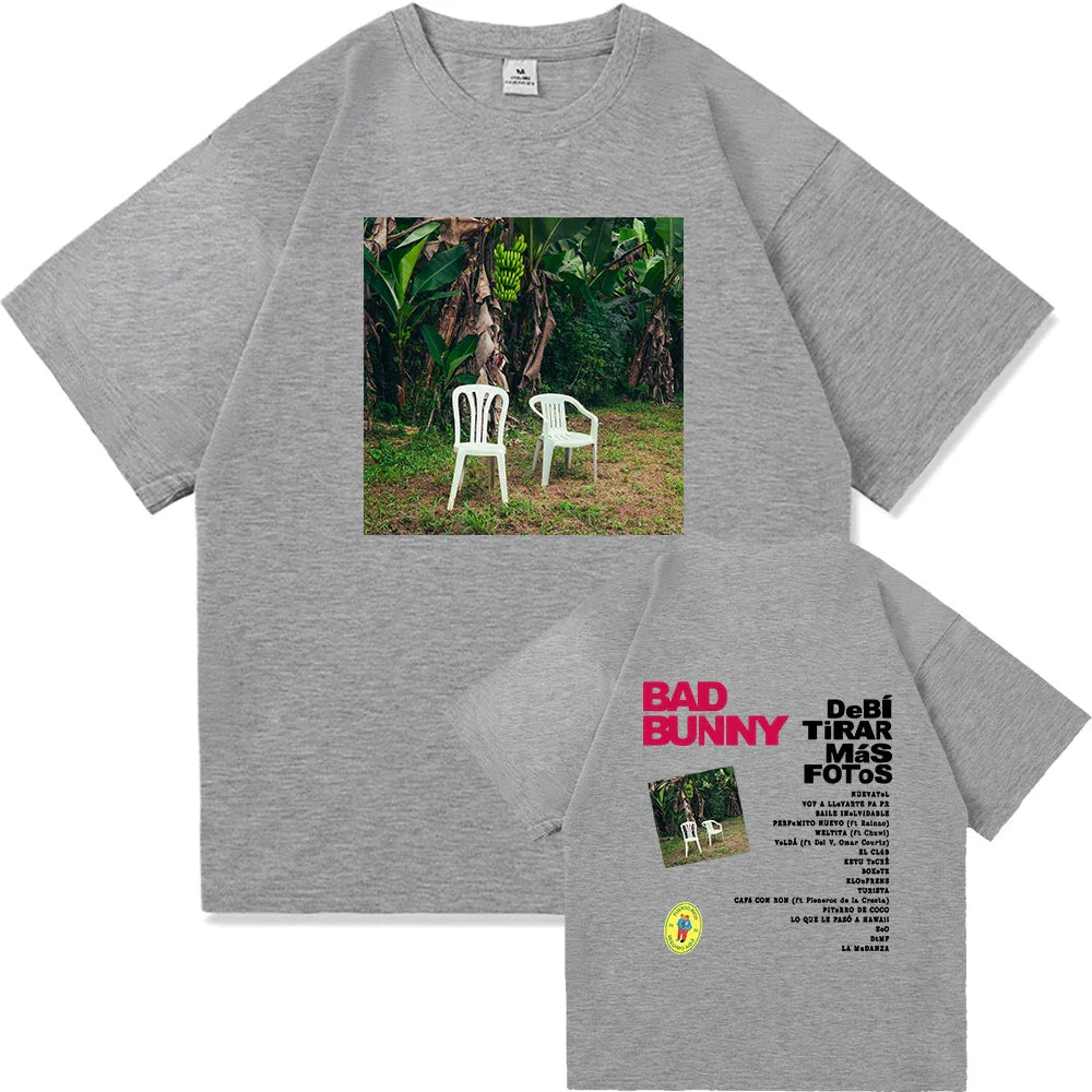 Bad Bunny DTMF World Tour 2025-2026 TShirt Men/women Clothing Vintage Harajuku High Quality Clothes Cotton TShirts for Fans Gift