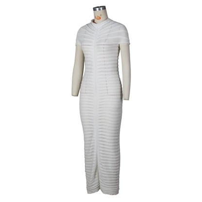 Sexy Bodycon Long Dress Women 2025 Summer Slim Fashion Short Sleeve Bandage Maxi Party Dresses Woman Skirt Elegant Vestidos