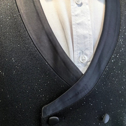 Luxury Man Suits High Quality 3 Pieces Littering Rhinestone Embellishment Wedding Dress Shining Flash Diamond Tuxedo Dinner Suit