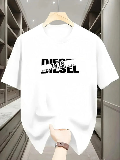 New European and American Trendy Men's Fashionable Casual Short Sleeved T-shirt, Solid Color T-shirt, Men's Summer Sports Tops