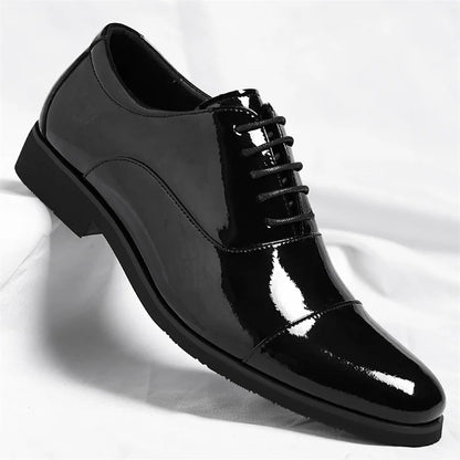 Korean Black White Leather Shoes for Men Big Size Business Casual Shoes Male Spring Autumn Lace Designer Fashion Shoe Man