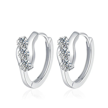 D Color Moissanite Hoop Earrings For Women Wedding Bridal S925 Sterling Silver Stud Earring Wedding Gemstone Jewelry