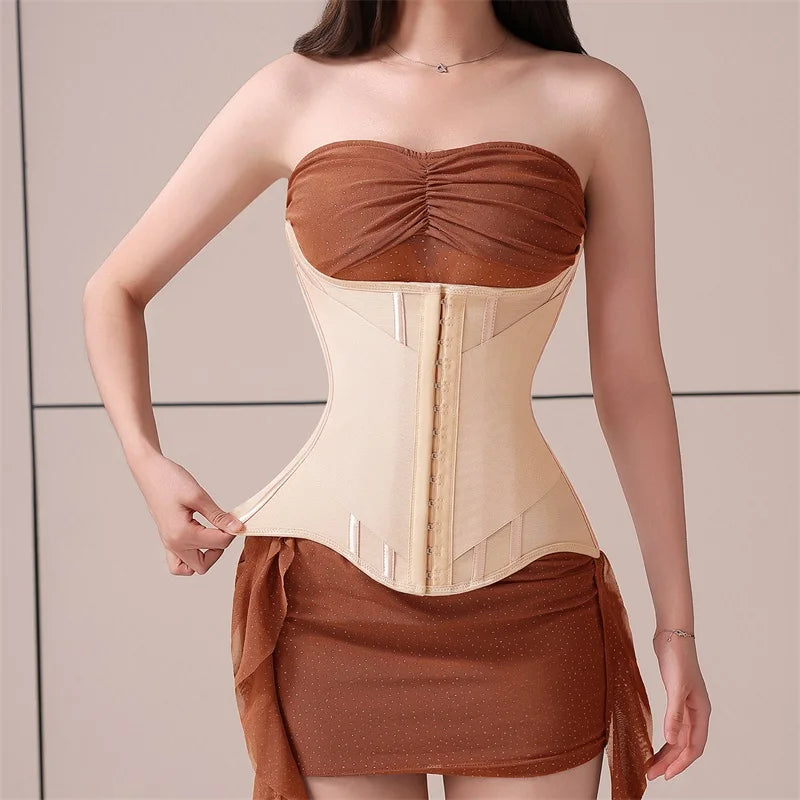 U-shaped Waist Trainer Corset Women Buttoned Shapers Breast Lifted Waist Trainer Steel Bone Slimming Womens Body Shapewear