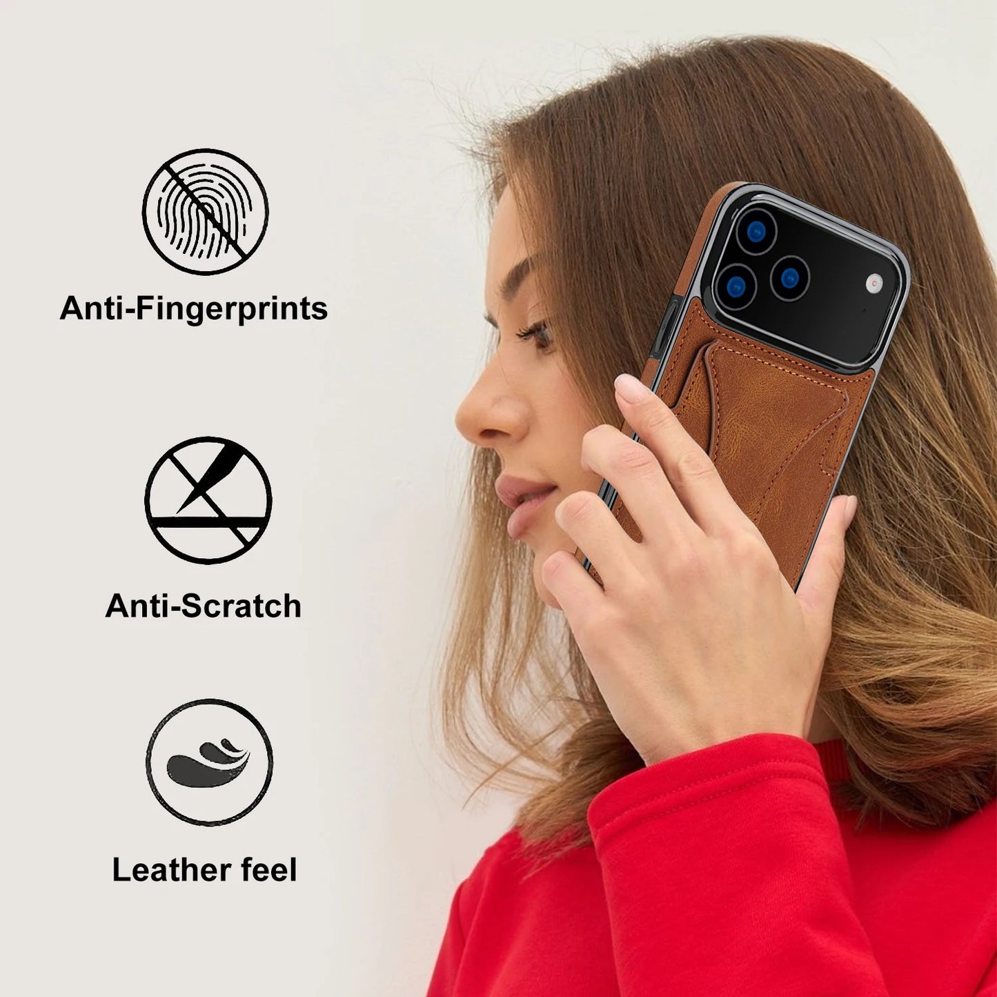 Foldable Kickstand Leather Phone Case For iPhone 17 Pro Max 16 Plus 15 14 13 12 Protective Credit Card Slots Kickstand Cover