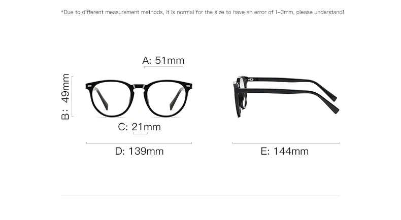 Unisex Retro Round Myopia Prescription Reading Glasses Women Anti Blue Light Blocking Optical Eyeglasses Frame Men PFD2117