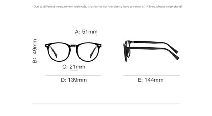 Unisex Retro Round Myopia Prescription Reading Glasses Women Anti Blue Light Blocking Optical Eyeglasses Frame Men PFD2117