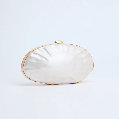 Shell Clutch Bag Acrylic pearl color frame purse women beach wedding evening party cute ivory handbag 2025 spring new
