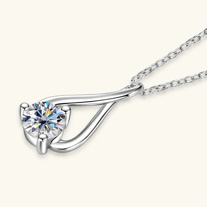 Collier Argent 925 Sterling Silver Pendant Necklace Certified 6.5mm Round Cut Moissanite Infinity Necklace for Women