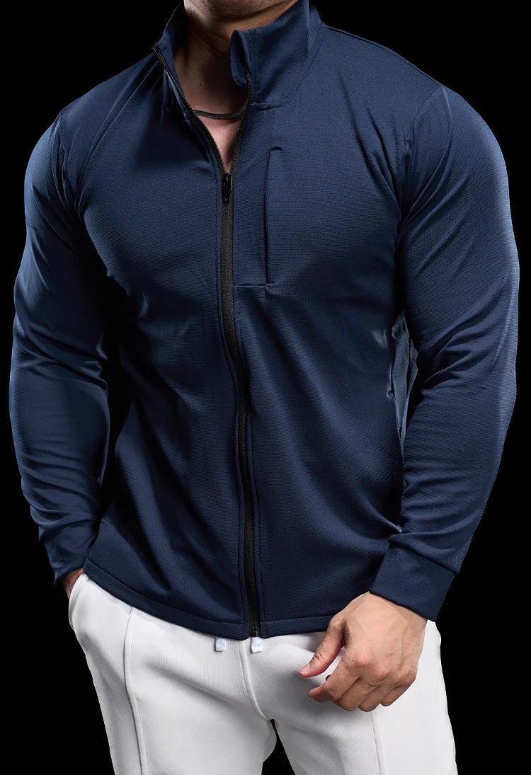 Men Running Jackets Gym Zipper Sport Jacke Jogging Training Quick-drying Fitness Sweatshirt Outdoor Casual Running Sportswear