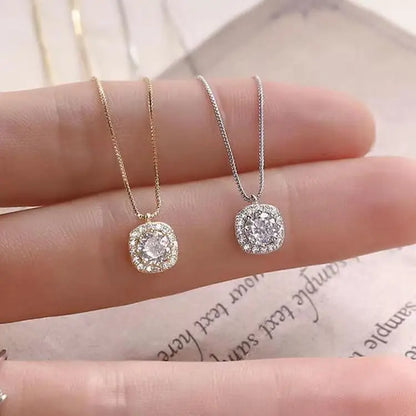 2026 NEW 100% 925 Sterling Silver Winter Collection Sparkling Love Necklace Fit DIY Women Fashion Original Jewelry Gift
