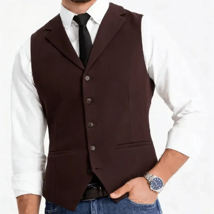 Men Vest White Double Button With Pocket Solid Waistcoat For Wedding Banquet Business Work Office Casual Daily Men Suit Vest