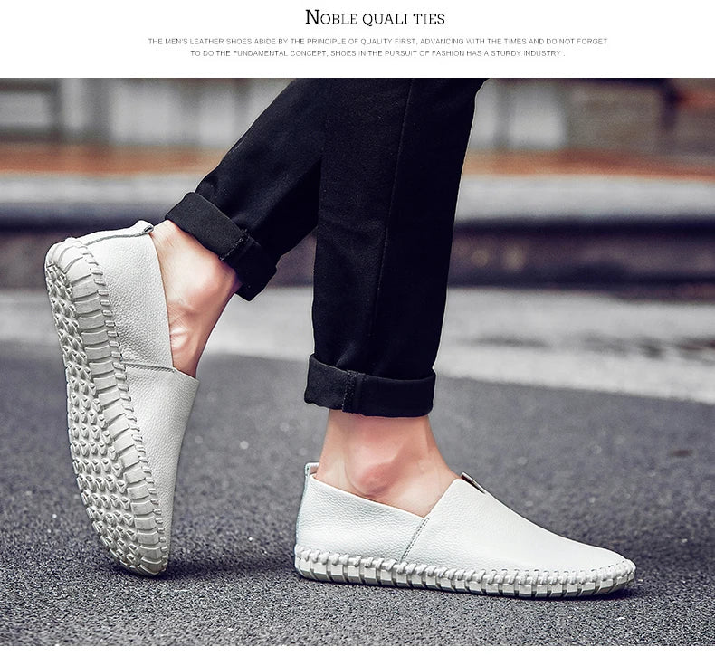 Fashion Men's Driving Shoes Handmade Leather Men Loafers Soft Breathable Men's Casual Shoes