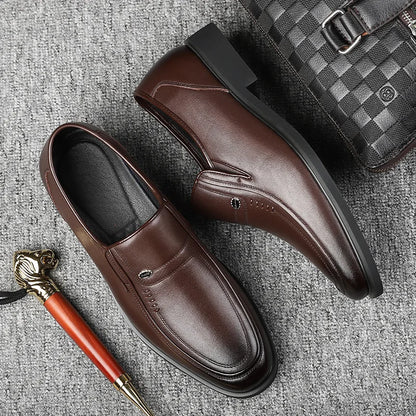 Cow Leather Men's Business Casual Shoes 2026 Spring Autumn Non Slip Dress Shoes Male Fashion Designer Loafers for Man