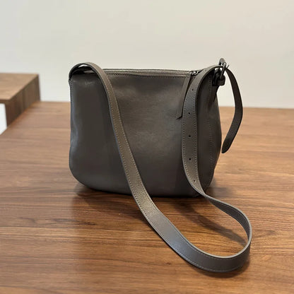 Simple Genuine Leather Women's Shoulder Bags 2026 New Nature Soft Cowhide Solid Color Versatile Crossbody Bags