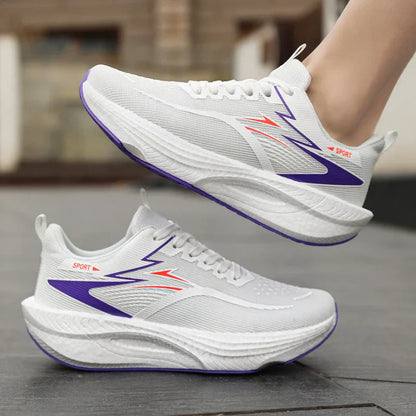 Men Sports Running Shoes Carbon Board Air Cushion Breathable Lightweight Women's Comfortable Athletic Nonskid Sneakers