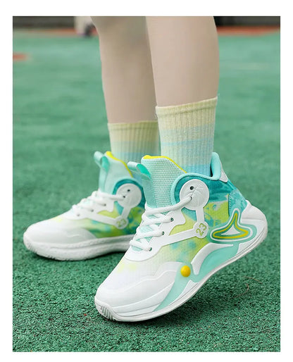 Children Basketball Shoes Breathable Mesh Boys Fashion Sneakers Girls School Sport Shoes Kids Casual Trainers Outdoor Athletic