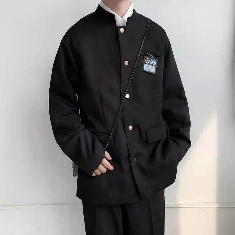 Spring Men's Casual Jacket Small Suit Japanese Style DK Uniform Student Coat Gakuran Youth Fashion Clothing