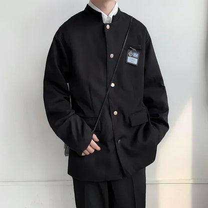 Spring Men's Casual Jacket Small Suit Japanese Style DK Uniform Student Coat Gakuran Youth Fashion Clothing