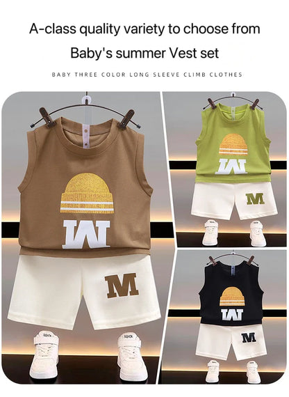 1Set Boys Girls Leisure Set Fashion Cartoon Children Short Sleeve Shorts Sets Summer Kids Clothes Baby Tee+Short Pants Tracksuit