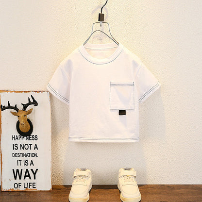 New Summer Baby Boy Kids Clothes Children Clothing Suit Tops Short-sleeve T-shirt Pants 2pcs/set Sport Infant 0-5 Years
