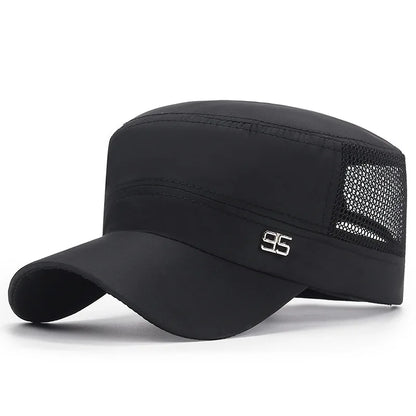 military cap flat top hat men's baseball hat spring summer men's outdoor sunshade mesh hat