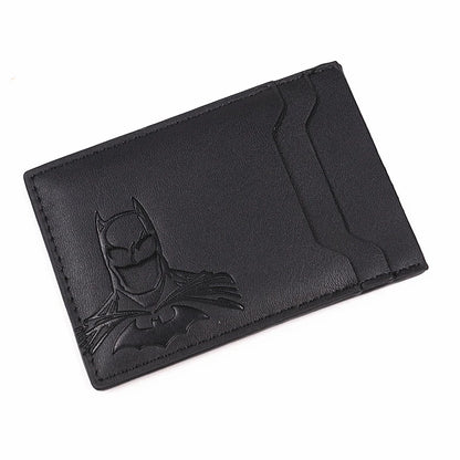 Portefeuille Bat ID pour hommes, étui porte-cartes fin en cuir avec découpe visage masque de super-héros, cadeau pour mari, adolescent, petit ami
