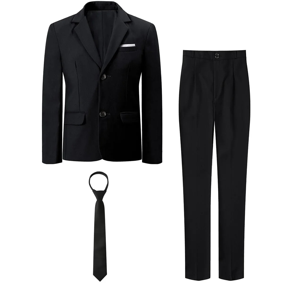Suit for Kid Boys Wedding Formal Outfit Set Easter Gentleman Birthday Party Clothes Perform Tuxedo Pants + Blazer + Necktie 3PCS
