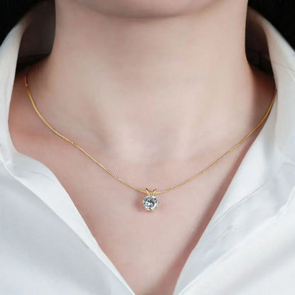 Certified Multi-size Round Moissanite Solitaire Pendant Necklaces 925 Sterling Silver Necklace For Women Jewellry Gifts