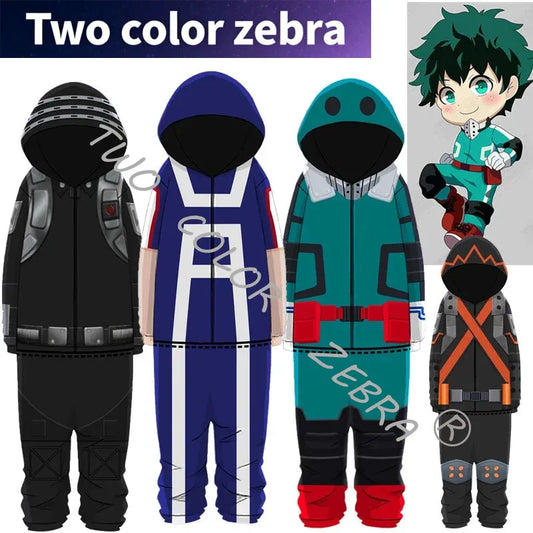 Anime My Hero Academia Izuku Midoriya Cosplay Costume Sleepwear Boys Girls Hoodie Pants Pajamas Jumpsuit Outfit Christmas Gift