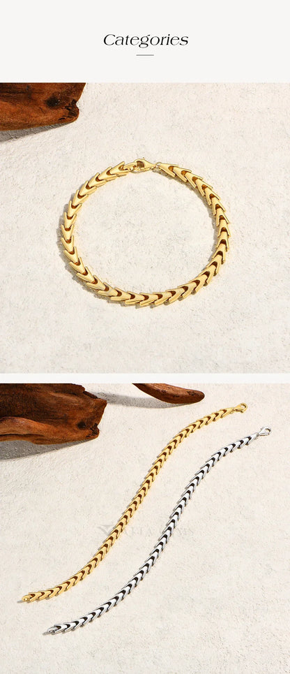 S925 Sterling Silver Trendy Punk Cuban Chain Hip Hop Style for Women Men Yellow Gold Plated Kpop Bracelet Party Jewelry