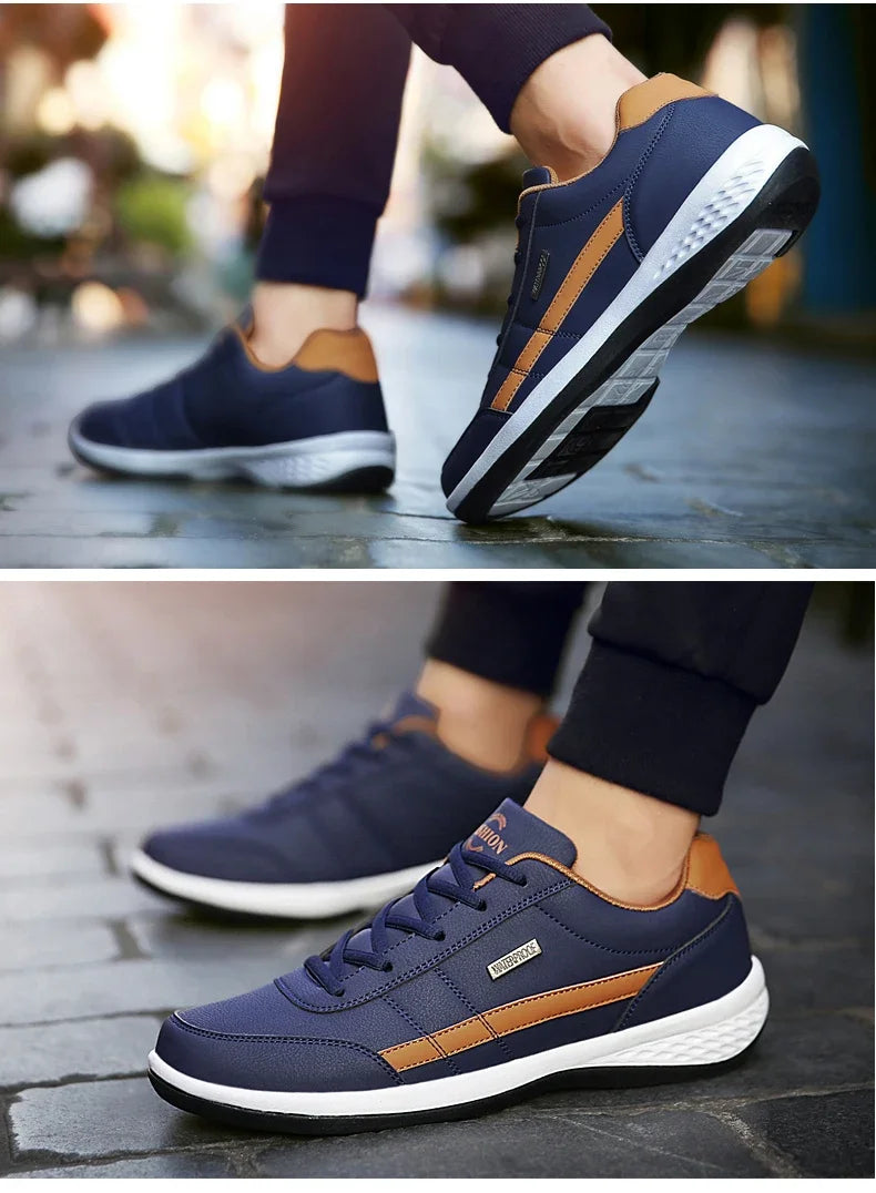Shoes for Men Leather Sneaker Waterproof Casual Comfortable Men's Sneaker Lace Up Footwear Vulcanized Man Shoe Masculino