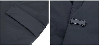 Men's Winter Fashion High-Quality down Jacket 90% White Duck down Warm Coat with Removable Scarf Suit Collar M-4XL Sizes