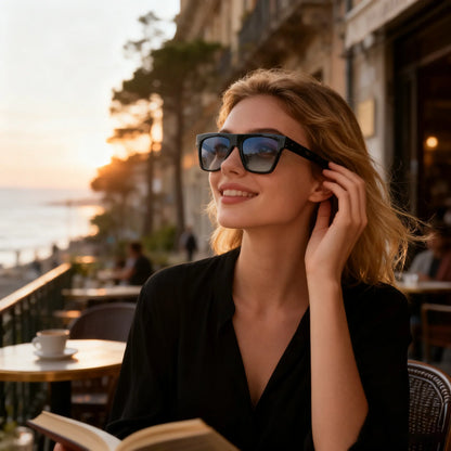 Retro Square Polarized Sunglasses Women Men Acetate Sunnies Small 90s Style Vintage Shades Sun Glasses