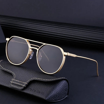Vintage Punk Sunglasses For Men 2023 Retro Oval Steampunk Round Shades Luxury Lunette De Soleil Homme Gafas De Sol Hombre Lentes