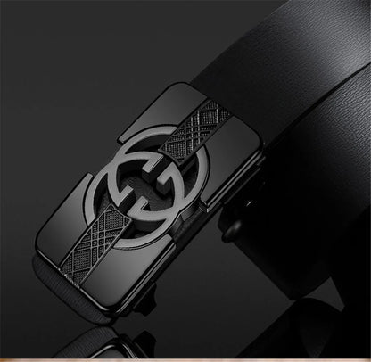 High Quality Wide 3.4cm Men Belt Genuine Leather Canvas Luxury Strap Male Belts For men jeans New Fashion Classice Buckle belt